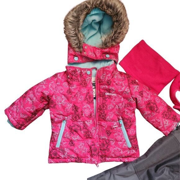 12m 2-Piece Snowsuit With Bonus Hat & Neck Warmer - Picture 3 of 13